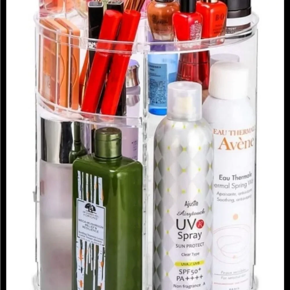 Clear rotating Beauty organizer